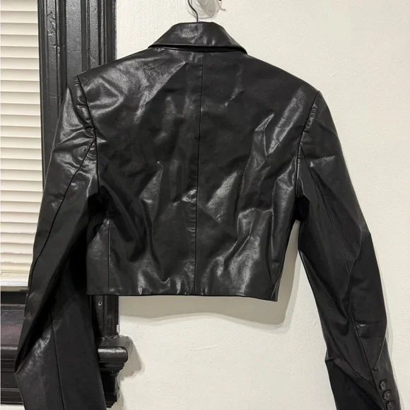 ASTR Cropped Black Leather Jacket - Picture 2 of 4